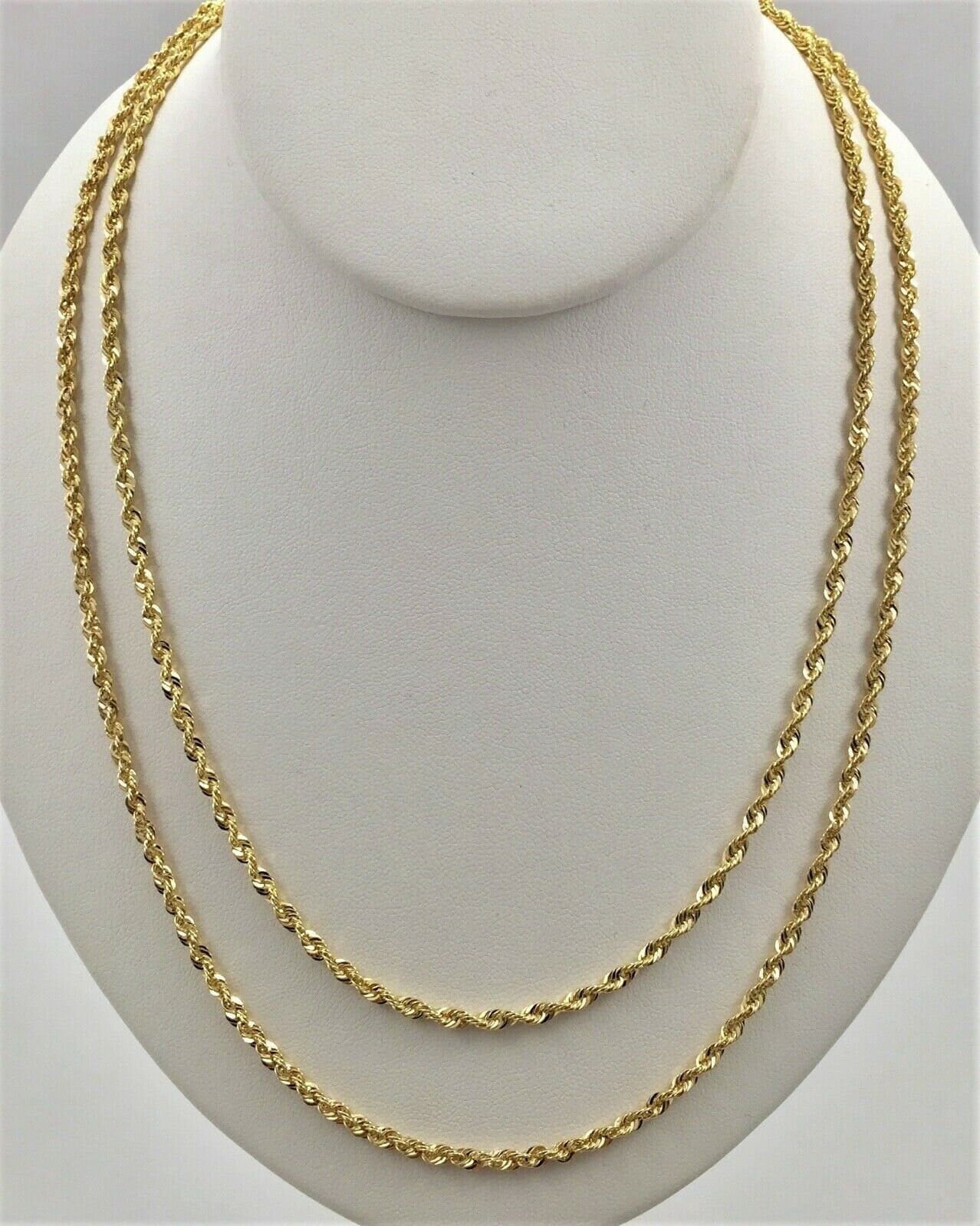 6mm 24" 10K Yellow Gold Necklace Rope Chain Genuine 10kk Stamped Gold