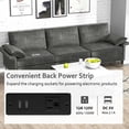thumbnail image 4 of Resenkos Large 3-Seat Sofa Sectional with Metal Legs and 2 USB Ports for 3-4 people-Silver, Sectional Sofa Couch Living Room Sleeper Set, 4 of 4