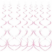 Swirl Hanging Decorations, 26 in, Light Pink, 8ct