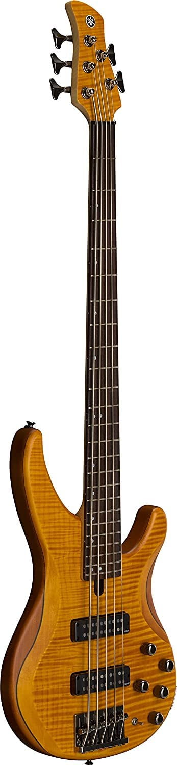 Yamaha TRBX605FM 5-String Bass Guitar with Flame Maple Top - Matte Amber