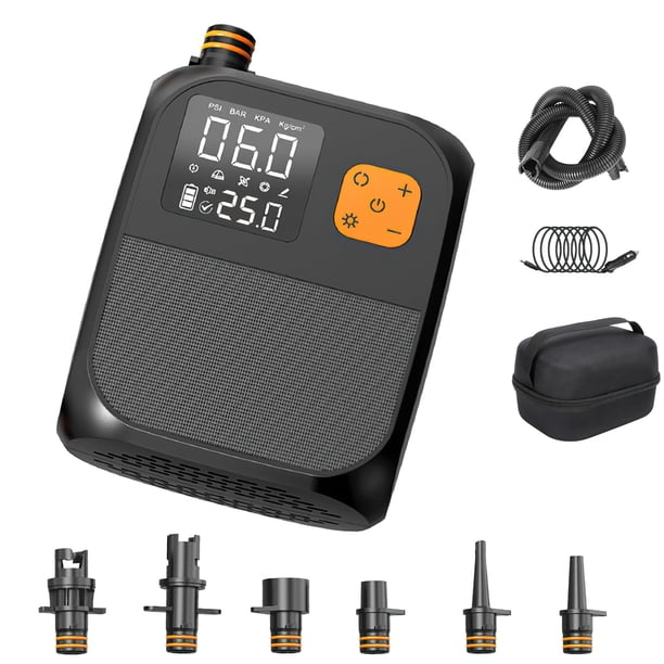 Bomba de Aire Eléctrica 3T6B Recargable para Tabla de Paddle con Batería de 8000mAh