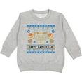 thumbnail image 2 of Inktastic Happy Hanukkah Sweater Style Design with Menorah and Dreidel Toddler Sweatshirt, 2 of 4