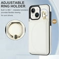 thumbnail image 2 of Wallet Case Compatible with iPhone 15 Plus Case with Card Holder - Credit Card Slot,RFID Blocking,360°Rotating Ring Kickstand and PU Leather Wallet Cover for Women iPhone 15 Plus, White, 2 of 9