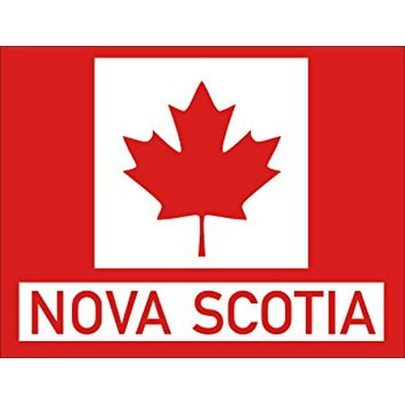 - Red Maple Leaf Rectangle With NOVA SCOTIA Sticker Decal (canadian canada province) 3 x 4 inch