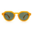 thumbnail image 6 of Mens Square Round Vintage Horn Rim Hipster Sunglasses Orange - Green, 6 of 8
