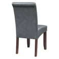 thumbnail image 4 of Parsons Dining Chair with Antique Bronze Nail Heads in Pewter Gray Faux Leather, 4 of 7