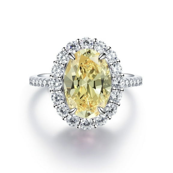 4.5 Carat Oval Cut Engagement Rings for Women CZ Crushed Ice Simulated Diamond Ring 925 Sterling Silver Promise Rings for Her Size 5-10