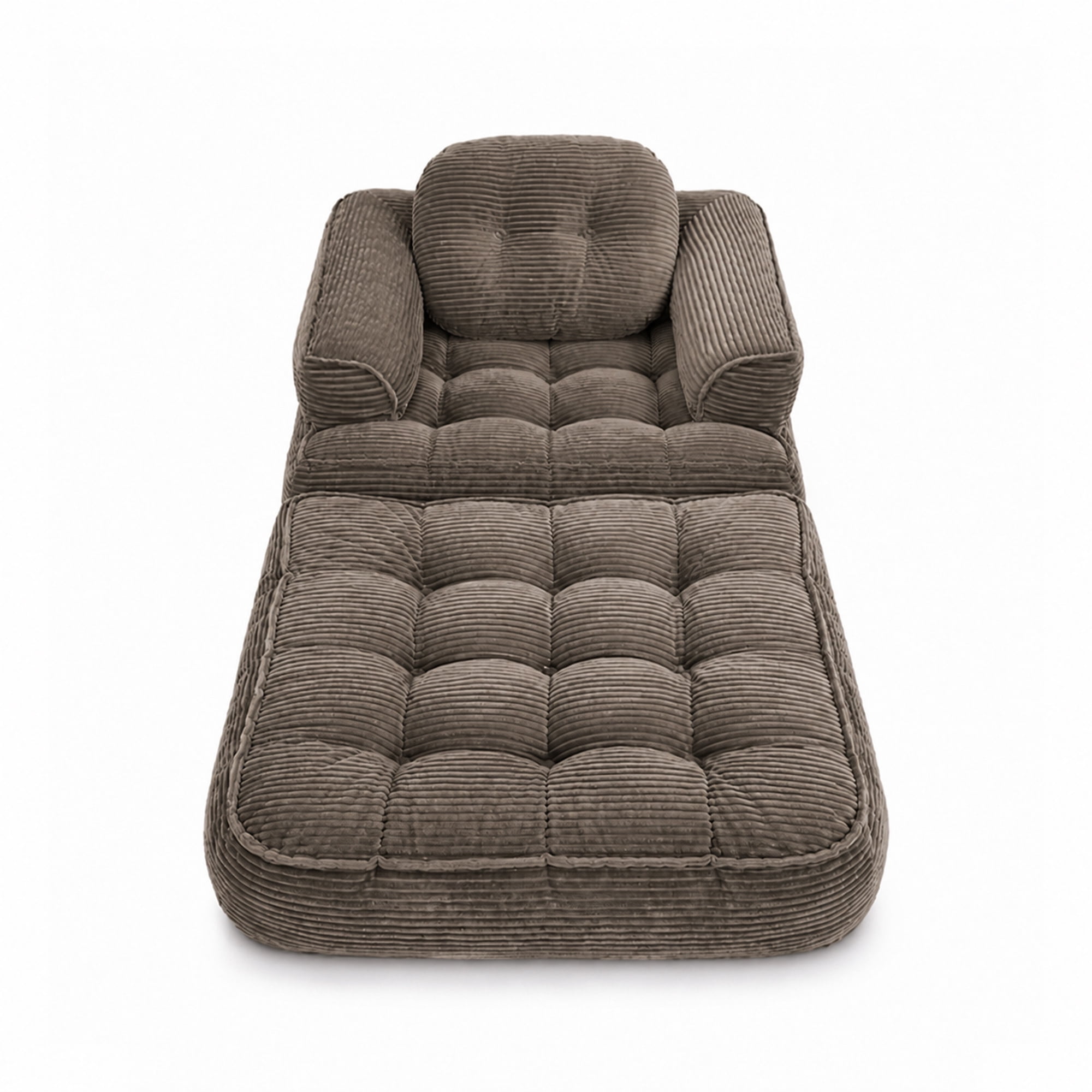 Leumius Folding Sofa Bed, Convertible Sofa Bed with Armrest, Corduroy Boneless Foldable Bed, 2-in-1 Portable Sofa Bed with Pillows for Bedroom, Living Room, Homestay, Game Room Coffee