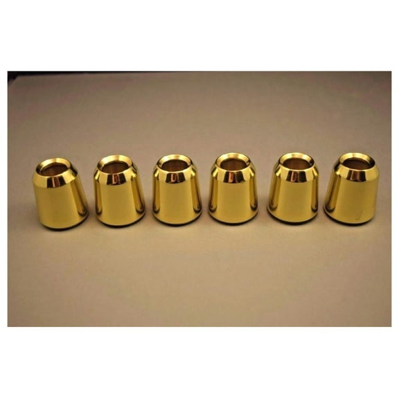 Set of 6 Solid Brass Candle Followers, Candle Toppers for 7/8" Diameter Candles (6 Pieces)