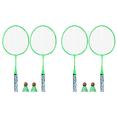 thumbnail image 1 of 4X Badminton Rackets for Children,Shuttlecocks Racquet Sports Set with 4 Balls for Players Indoor Outdoor Green,4 x Racket 4 x Badminton 2 x Racquet cover,Fluorescent green, 1 of 4