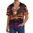thumbnail image 7 of Lsque The Binding of Isaac print Men's Cuban Collar Short Sleeve Shirt Summer Beachwear Casual Button Down Fashionable Vacation Leisure Shirt-XX-Large, 7 of 7