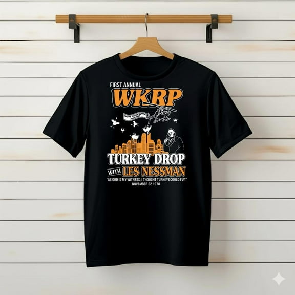 First Annual WKRP Turkey Drop Les Nessman###TeaBagTeaHouse, Unsiex Shirt