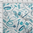 thumbnail image 3 of oneOone Polyester Spandex Turquoise Blue Fabric Tool Quilting Supplies Print Sewing Fabric By The Yard 56 Inch Wide, 3 of 4