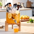 thumbnail image 2 of Dispensador de bebidas GOLDTIMO de vidrio de 5 litros con soporte para fiestas, 2 of 6