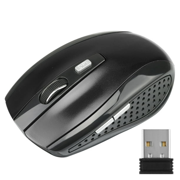 Ratón inalámbrico para juegos, ajustable, DPI, 2.4G, 6 botones, ratón óptico para computadora portátil, computadora portátil, negro Inevent DN1266-03