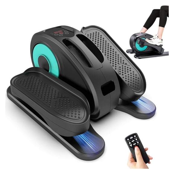 Under Desk Elliptical Machine/Portable Elliptical Ellipse Leg Exerciser for Seniors/Quiet Electric Foot Pedal Exerciser for Home with Control Green