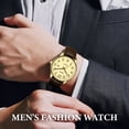 thumbnail image 4 of Watch for Men,Analog Quartz Waterproof Wristwatch with Date and Leather Band,Casual Fashion Mens Watches Gift for Man, 4 of 8