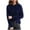 Blue, variant on Lenpel Women's Hoodies Soft Warm Long Sleeve Solid Textured Casual Pullover Sweaters Fall Fashion Outfits