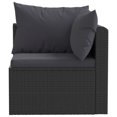 thumbnail image 2 of vidaXL 9 Piece Garden Lounge Set with Cushions Poly Rattan Black, 2 of 5