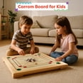 thumbnail image 5 of Rockin’ Rollers Carrom Board Game with Coins and Strikers, Wooden Board Game Set for Adults and Kids - 26" Square, 5 of 7