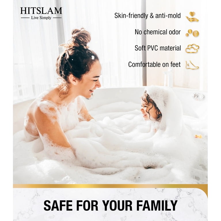 HITSLAM Extra Long Bathtub Mat 40x16 with Drain Holes - Walmart.com