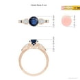 thumbnail image 5 of ANGARA Natural 1 Ct Aeon Sapphire & Diamond 3 Stone Engagement Ring in 14K Rose Gold for Women (Size-6mm) | September Birthstone, Anniversary, Jewelry Gift for Women | Natural Sapphire Ring, 5 of 10
