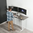 thumbnail image 3 of VIVO White Telescoping Dual Ultrawide 27" to 38" Monitor Freestanding Desk Stand, 3 of 8