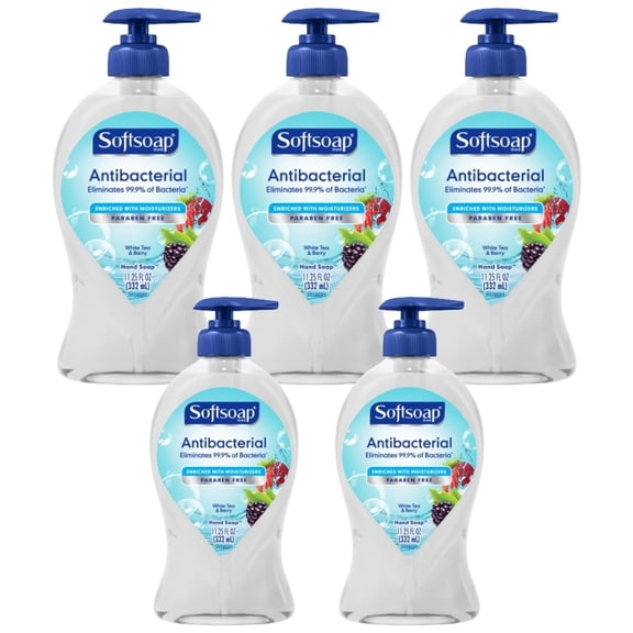 Liquid Hand Soap for All Skin Types Dermatologist Tested Moisturizing Soap - White Tea & Berry Scented Soap for Daily Hand Wash Refillable Soap Bottle with Pump, 11.25 Fl OZ Per Pack, Pack of 5