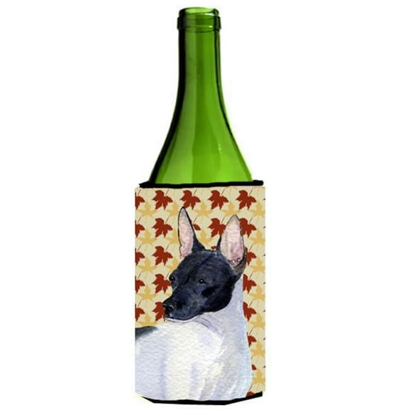 Rat Terrier Fall Leaves Portrait Wine bottle sleeve Hugger