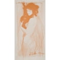thumbnail image 2 of Teodor Axentowicz 14x24 Black Ornate Framed Double Matted Museum Art Print Titled: Young Woman with a Vase (circa 1903), 2 of 5