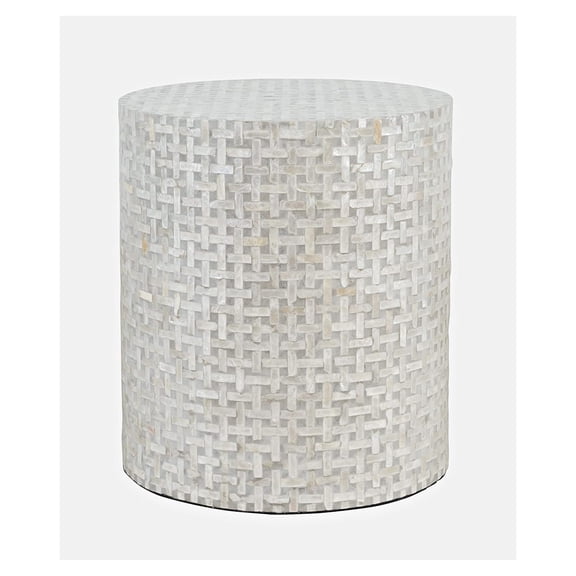 Archive Handcrafted Capiz Shell Terrazzo Modern Accent End Table