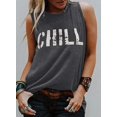 thumbnail image 2 of Débardeurs Graphiques pour Femmes Été Casual Chemises Sans Manches Pissenlit Lettre Imprimé Col Rond Tees, 2 of 5