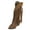 Coffee, variant on Leopard Cowboy Boots for Women Boho Long Fringe Pointed Toe Wide Mid Calf Tall Riding Cowgirl Booties
