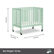 Dream On Me Jett Non-Full Size Folding Crib in White, Patented Folding System