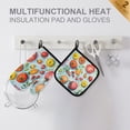 thumbnail image 4 of Yayeee Oven Mitts and Pot Holder Set of 4 Heat Resistant Kitchen Gloves Baking Hot Pad, Yellow Tomatoes, 4 of 5