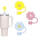 thumbnail image 2 of Paquete de 3 compatibles con vaso Stanley de 30 y 40 onzas, tapa de pajita de flores de 10 mm, lindas fundas de pajita de silicona, protectores de pajita, tapas de pajita de silicona suave de varias f, 2 of 4