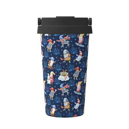 

Hirioo Winter old man Playtime for Coffee Travel Mug Insulated Coffee Mug with Lid