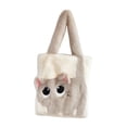 thumbnail image 4 of Segolike Fluffy Tote Bag, Fluffy Shoulder Bag, Wallet, Lightweight, Stylish, Underarm Bag Beige Apricot, 4 of 8