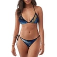 thumbnail image 1 of Balery Navy Blue Marble Pijama Estampado Bikini de Dos Piezas para Mujer - Conjunto de Bikini Ajustable Sexy y Cómodo para Playa, 1 of 6