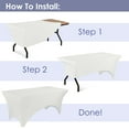 thumbnail image 4 of Craft And Party Fitted Stretch Wrinkle-Free Washable 6ft White Spandex Tablecloths, 4 of 6