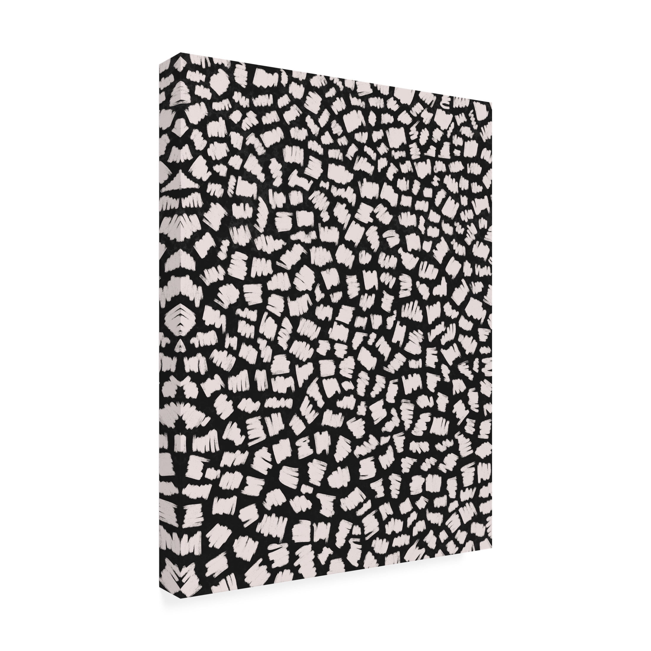 Canvas Wall Art - Treechild 'White Doodle Zigzag' Wall Art for Living Room, Bedroom, or Office D?cor by Trademark Fine Art - 24 x 32 Inches