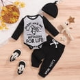 thumbnail image 2 of Baby Boy Clothes Newborn Infant Baby Clothes Romper + Pants + Hat 3PCS Outfits Set Kaprioy Baby Boy Summer Outfit, 2 of 9