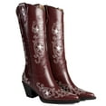 thumbnail image 4 of Ferwind Women's Embroidery Western Cowgirl Boots Female Adult Burgundy 12, 4 of 5