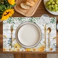 thumbnail image 4 of Daisy Spring Floral Placemats Set of 4, Farmhouse Botanical Green Leaves Wooden Placemats for Dining Table, Place Mats for Kitchen Tabletop, Waterproof Wipeable Dining Table Mats Set, 4 of 9