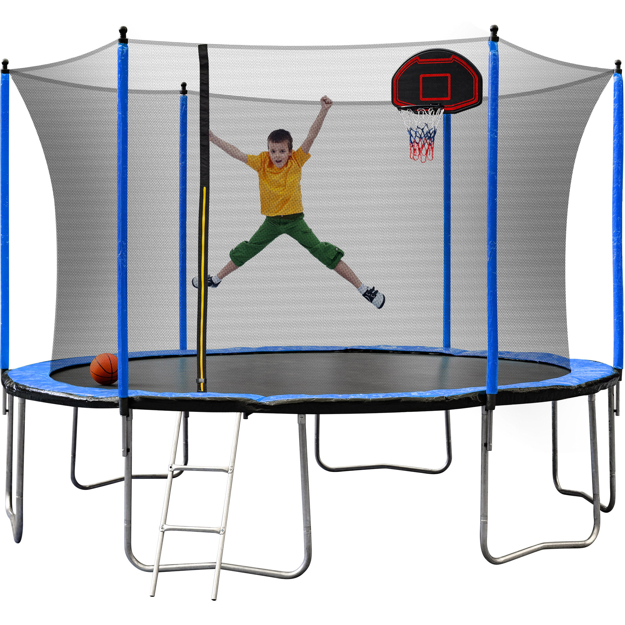 EUROCO 14FT Trampoline for Adults with Enclosure, Outdoor Trampoline ...