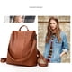 thumbnail image 3 of Anti-theft backpack, large-capacity fashion leisure soft leather backpack, versatile schoolbag, anti-theft design, durable leather material, foldable portable, for office use, 3 of 9