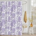 thumbnail image 3 of Shower Curtain Purple Hydrangea Shower Curtains for Bathroom Decor, Waterproof Polyester Shower Curtain Set with Hooks, Small Stall Size 36" x 72" Spring Floral Leaf, 3 of 9