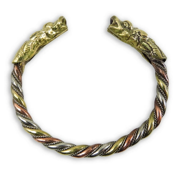 Handmade Three Metal Medicine Dragon Bracelet from Nepal