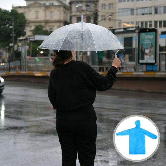 Worgeous Portable Waterproof Raincoat 1 Piece For Men And Women Lightweight Reusable Poncho With Hood And Sleeves For Outdoor Activities