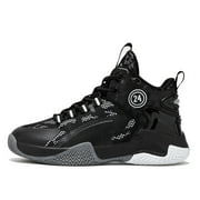 Kid's Basketball Shoes Boys Sneakers Girls Trainers Comfort High Top Basketball Shoes for Boys(Little Kid/Big Kid) Black